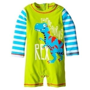 Hatley rash guard suit SPF 50 NWT Roaring T-Rex Dino Dinosaur swim suit 6-9m